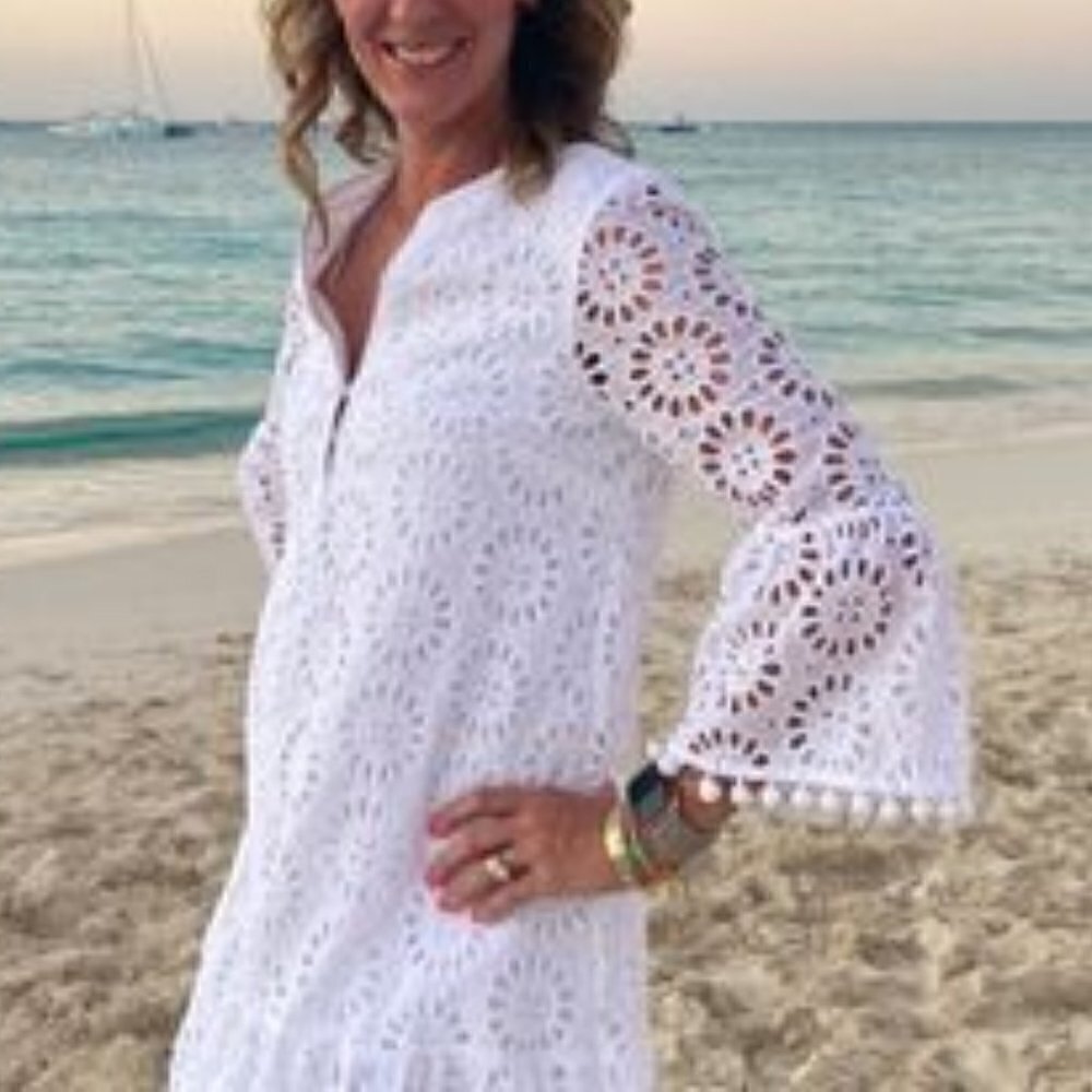 LILLY PULITZER Bekah Eyelet Shift Dress in White Size XX-Small